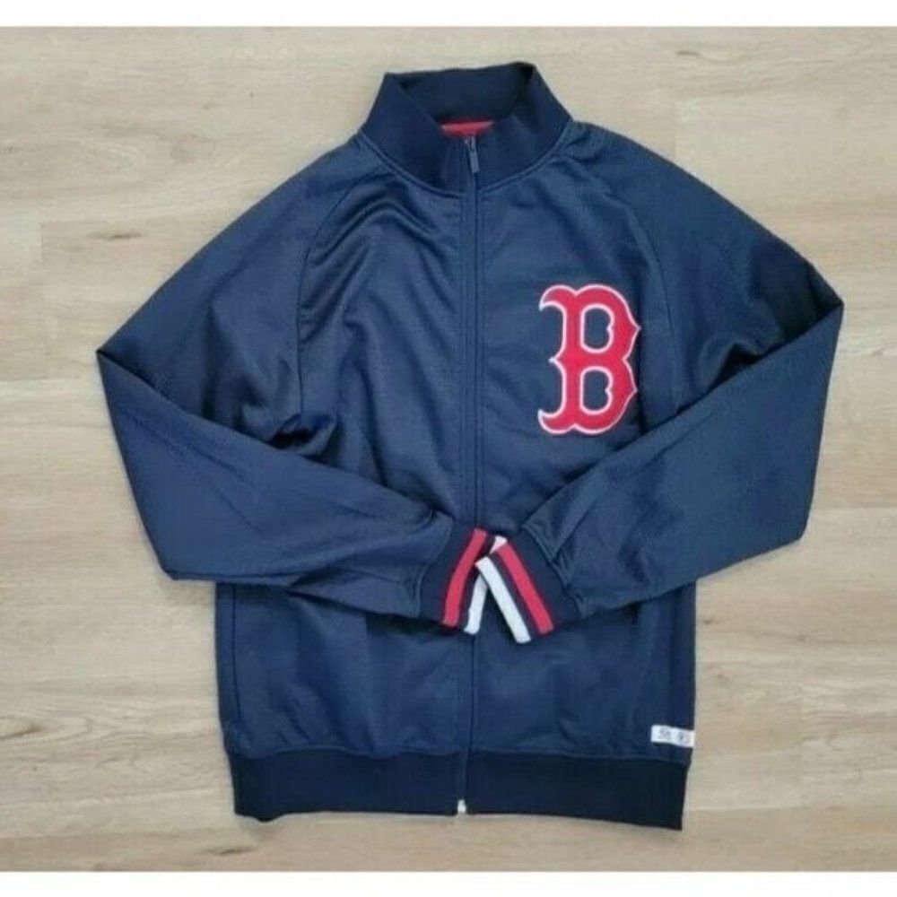 True Fan MLB Mens Jacket Size Small Full Zip Red Sox Blue